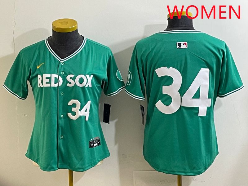 Women Boston Red Sox #34 No Name Green Joint Name Nike 2025 MLB Jersey style 2->women mlb jersey->Women Jersey